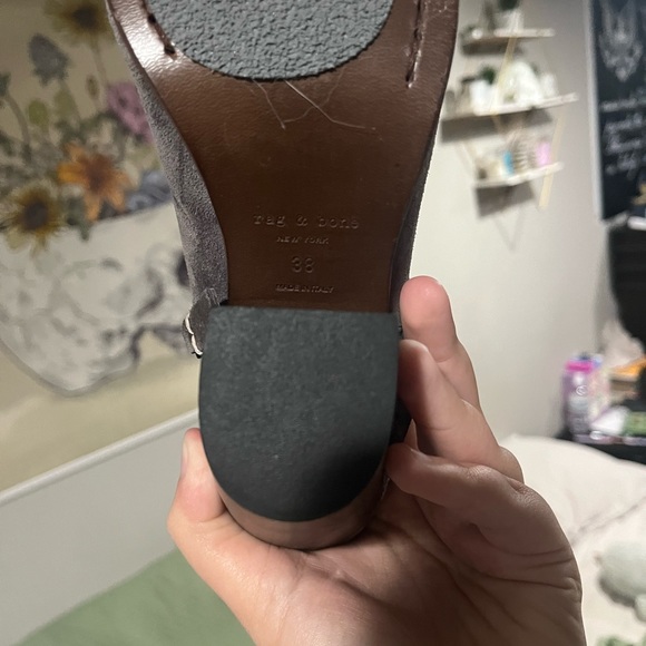 Rag & Bone Women's Gray Double Side Zip Suede Leather Ankle Booties - Picture 3 of 4